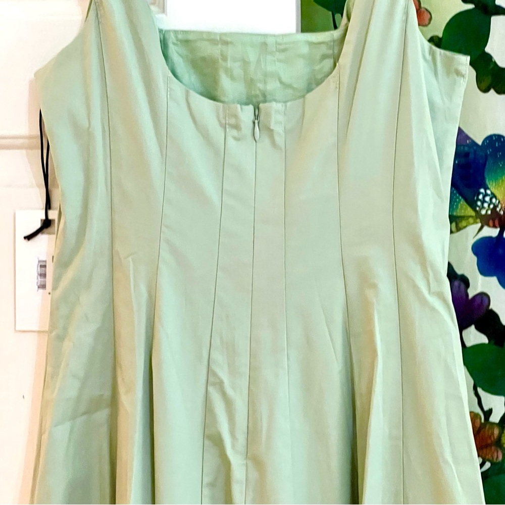 πΊπHPππΊ NWT Staud Wells Midi Dress Pale Jade - Picture 15 of 16